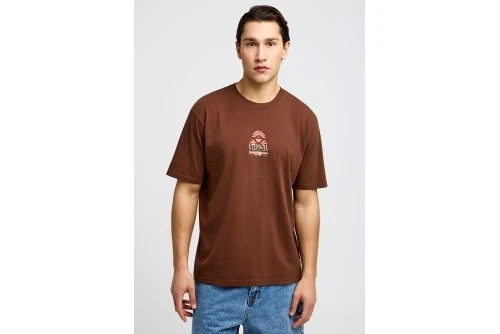 Funky Buddha Graphic Print T-Shirt Ανδρικό (FBM013-053-04-BRUNETTE)
