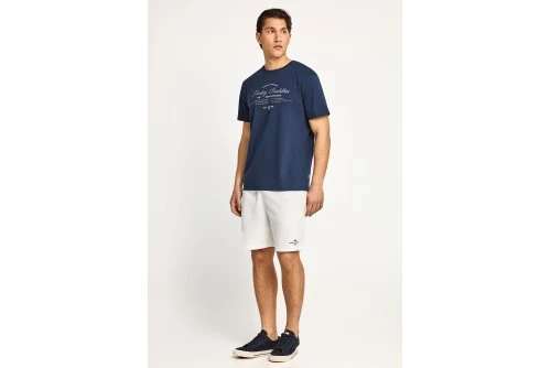 Funky Buddha Printed Logo Βερμούδα Αθλητική Ανδρική (FBM013-054-03-OFF-WHITE)