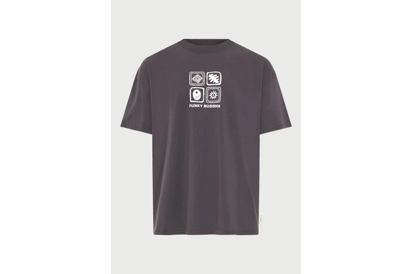 Funky Buddha Ανδρικό Κοντομάνικο T-Shirt Ανθρακί