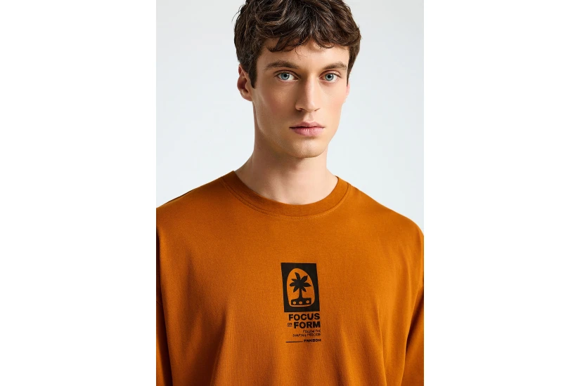 Funky Buddha Ανδρικό Κοντομάνικο T-Shirt Πορτοκαλί