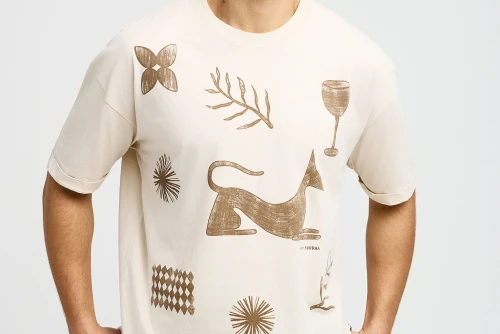 Funky Buddha T-Shirt Με Τύπωμα (FBM013-057-04-CLOUD-CREAM)