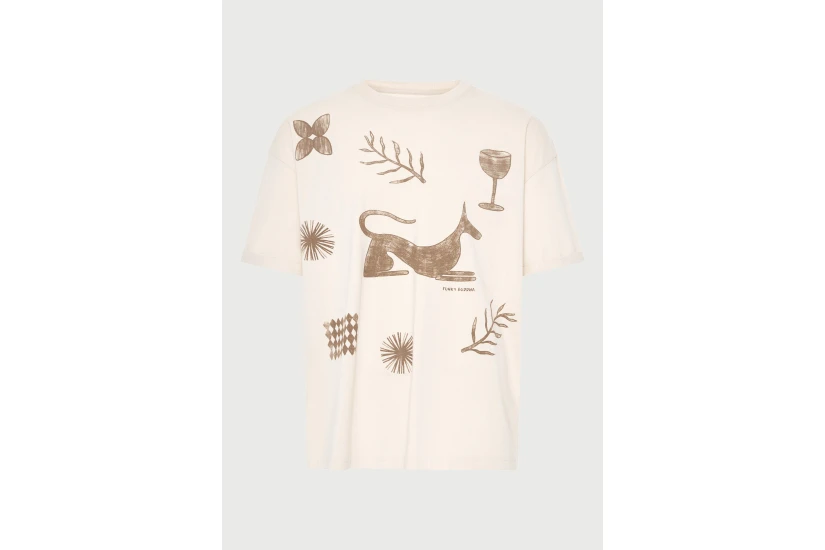 Funky Buddha Ανδρικό Κοντομάνικο T-Shirt Μπεζ