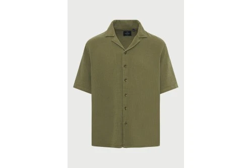 Funky Buddha Πουκάμισο Κοντομάνικο Ανδρικό (FBM013-057-05-KHAKI)