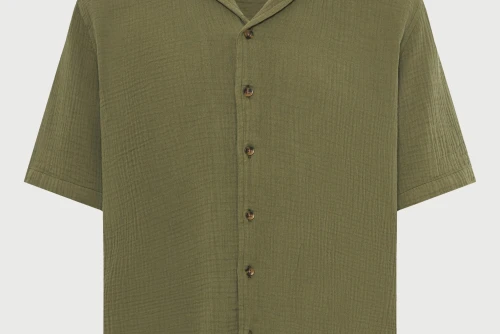 Funky Buddha Πουκάμισο Κοντομάνικο Ανδρικό (FBM013-057-05-KHAKI)