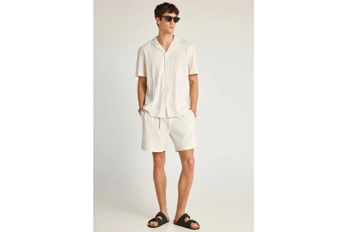 Funky Buddha Ανδρικό Πουκάμισο Με Κοντό Μανίκι (FBM013-058-05-WHITE)