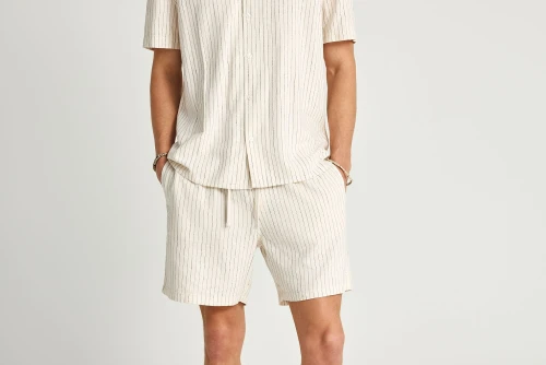 Funky Buddha Ανδρικό Πουκάμισο Με Κοντό Μανίκι (FBM013-058-05-WHITE)