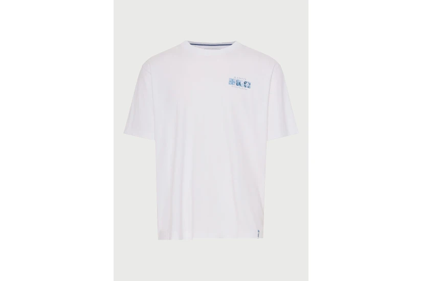Funky Buddha Ανδρικό Κοντομάνικο T-Shirt Λευκό, Μπλε