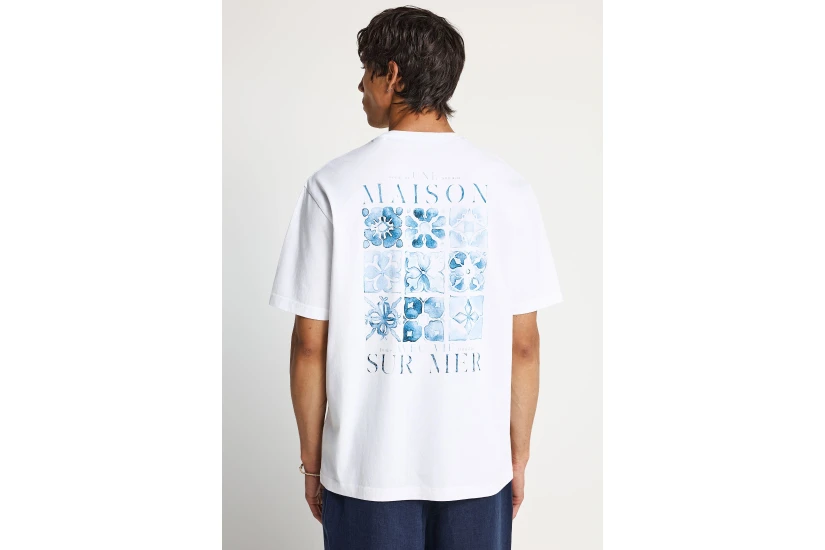 Funky Buddha Ανδρικό Κοντομάνικο T-Shirt Λευκό, Μπλε