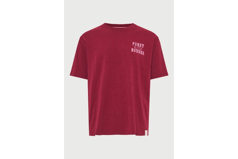 Funky Buddha Ανδρικό Κοντομάνικο T-Shirt Μπορντό