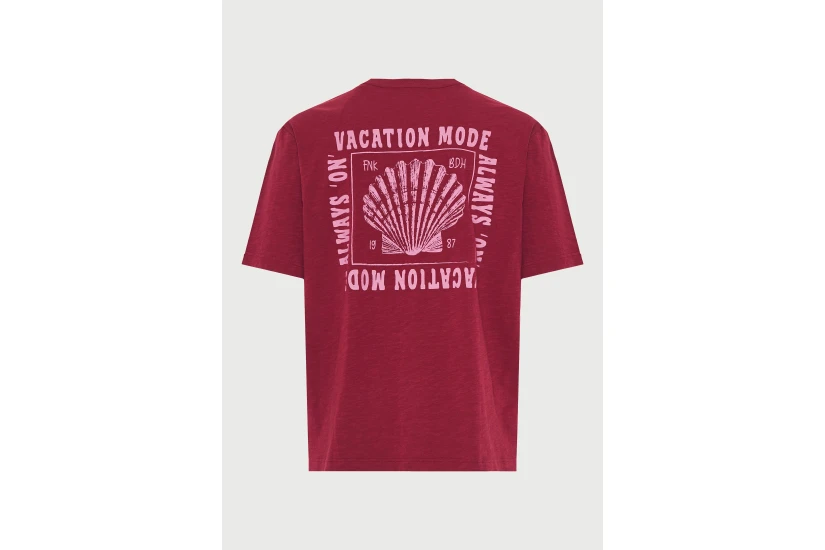 Funky Buddha Ανδρικό Κοντομάνικο T-Shirt Μπορντό