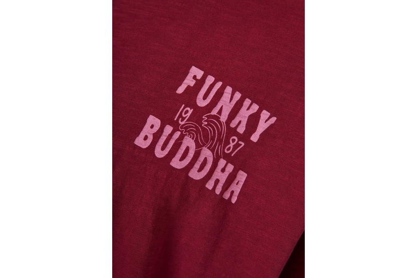 Funky Buddha Ανδρικό Κοντομάνικο T-Shirt Μπορντό