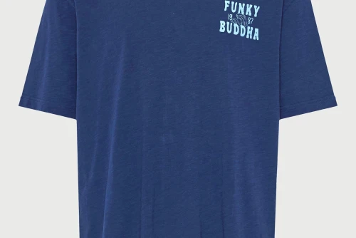 Funky Buddha Ανδρική Μπλούζα Με Κοντό Μανίκι  Και Τύπωμα (FBM013-062-04-NAVY)