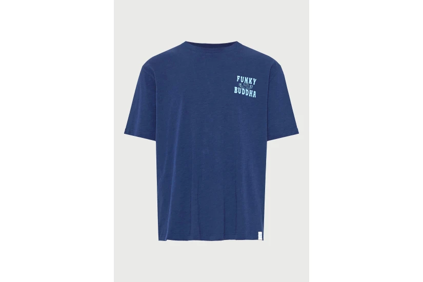 Funky Buddha Ανδρικό Κοντομάνικο T-Shirt Μπλε Σκούρο