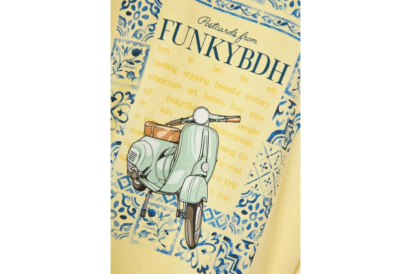 Funky Buddha Ανδρικό Κοντομάνικο T-Shirt Κίτρινο, Διάφορα Χρώματα