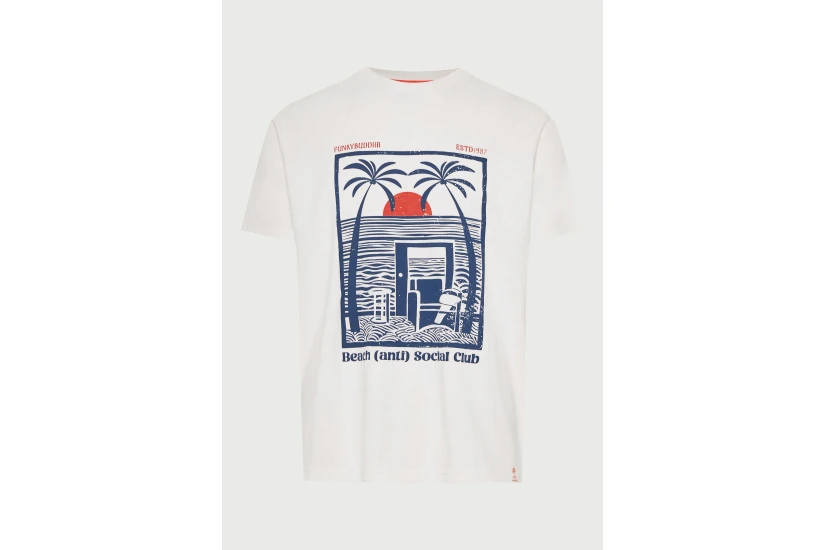 Funky Buddha Ανδρικό Κοντομάνικο T-Shirt Εκρού