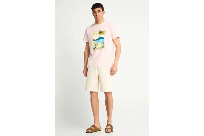 Funky Buddha Ανδρικό Κοντομάνικο T-Shirt Ροζ, Διάφορα Χρώματα