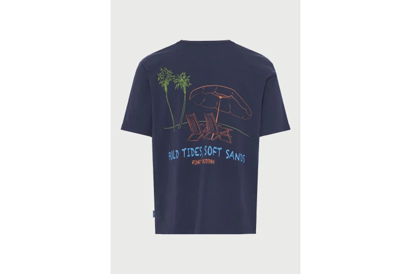 Funky Buddha Ανδρικό Κοντομάνικο T-Shirt Μπλε Σκούρο