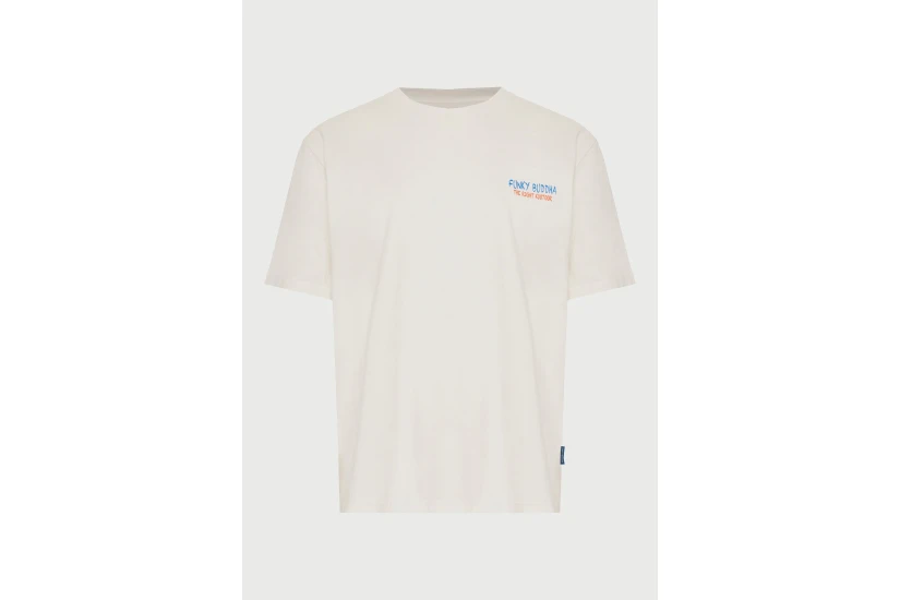 Funky Buddha Ανδρικό Κοντομάνικο T-Shirt Εκρού