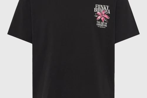 Funky Buddha Print On The Back T-Shirt Ανδρικό (FBM013-075-04-BLACK)