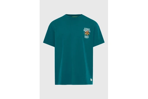 Funky Buddha Print On The Back T-Shirt Ανδρικό (FBM013-075-04-DEEP-LAKE)