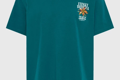 Funky Buddha Print On The Back T-Shirt Ανδρικό (FBM013-075-04-DEEP-LAKE)