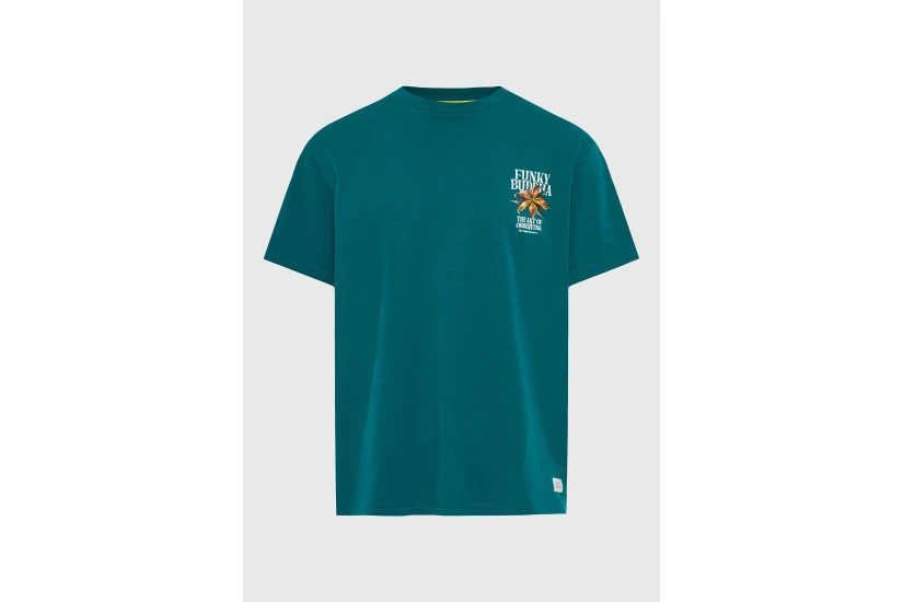 Funky Buddha Ανδρικό Κοντομάνικο T-Shirt Πετρόλ