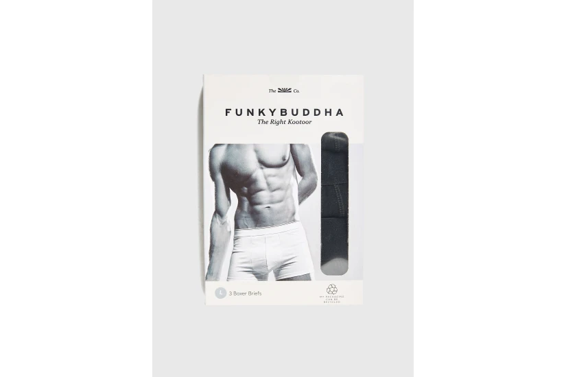 Funky Buddha Ανδρικά Εσώρουχα Μπόξερ 3 Μαύρα Τεμάχια