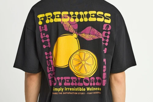 Funky Buddha Print On The Back T-Shirt Ανδρικό (FBM013-081-04-BLACK)