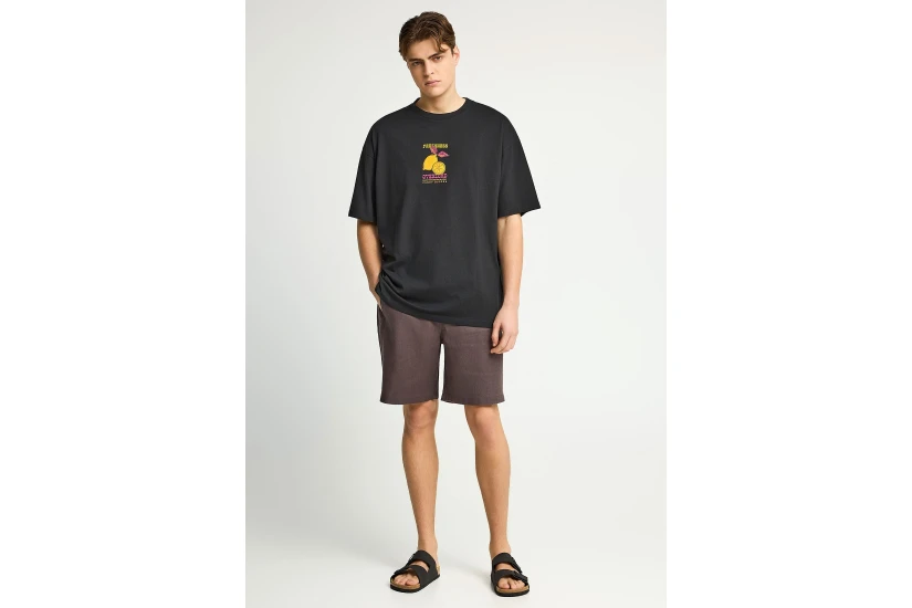 Funky Buddha Ανδρικό Κοντομάνικο T-Shirt Μαύρο