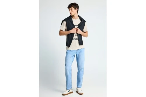 Funky Buddha Cotton Straight Fit Παντελόνι Τζιν Ανδρικό (FBM013-082-02-LT-BLUE)