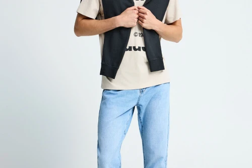 Funky Buddha Cotton Straight Fit Παντελόνι Τζιν Ανδρικό (FBM013-082-02-LT-BLUE)