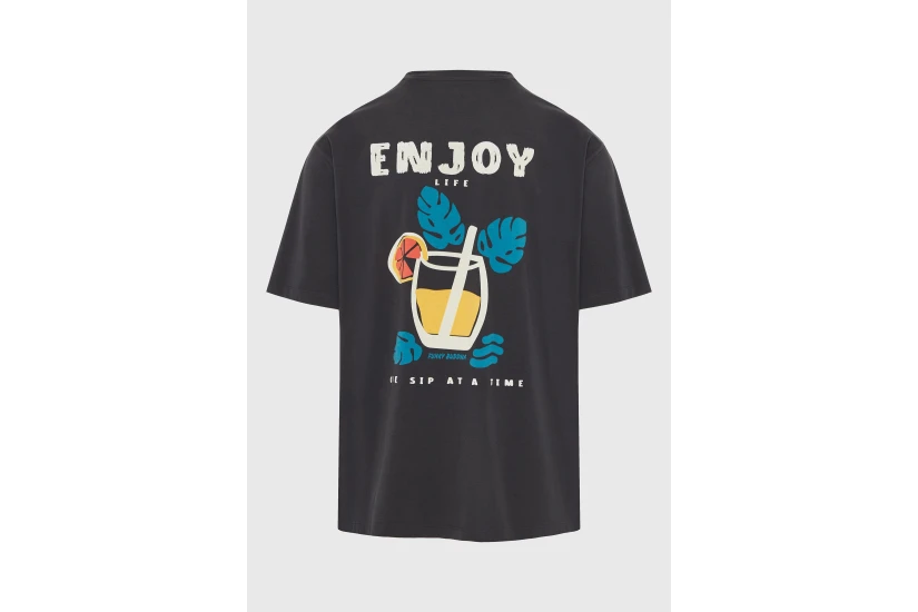 Funky Buddha Ανδρικό Κοντομάνικο T-Shirt Ανθρακί