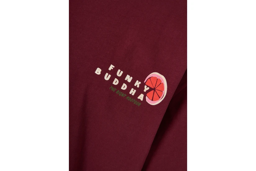 Funky Buddha Ανδρικό Κοντομάνικο T-Shirt Μπορντό