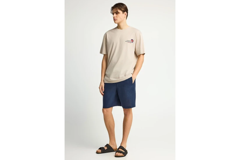 Funky Buddha Ανδρικό Κοντομάνικο T-Shirt Μπεζ