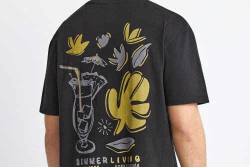 Funky Buddha Print On The Back T-Shirt Ανδρικό (FBM013-088-04-BLACK)