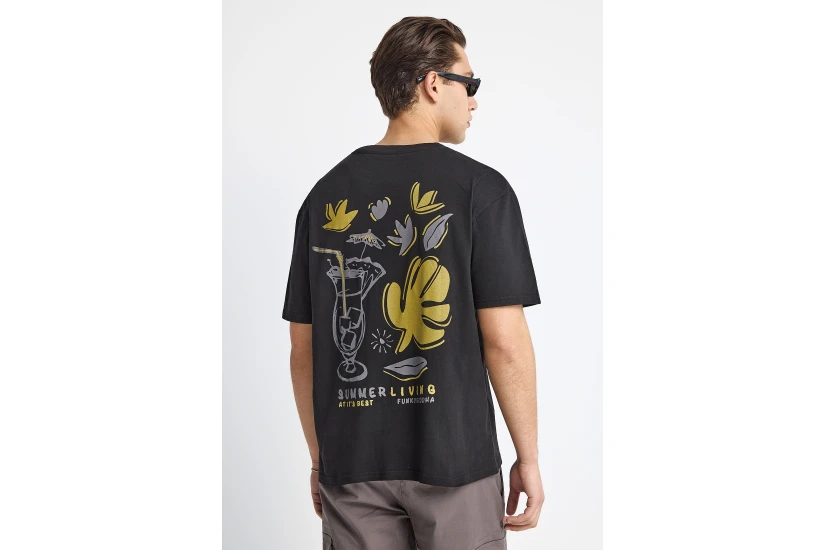 Funky Buddha Ανδρικό Κοντομάνικο T-Shirt Μαύρο, Διάφορα Χρώματα