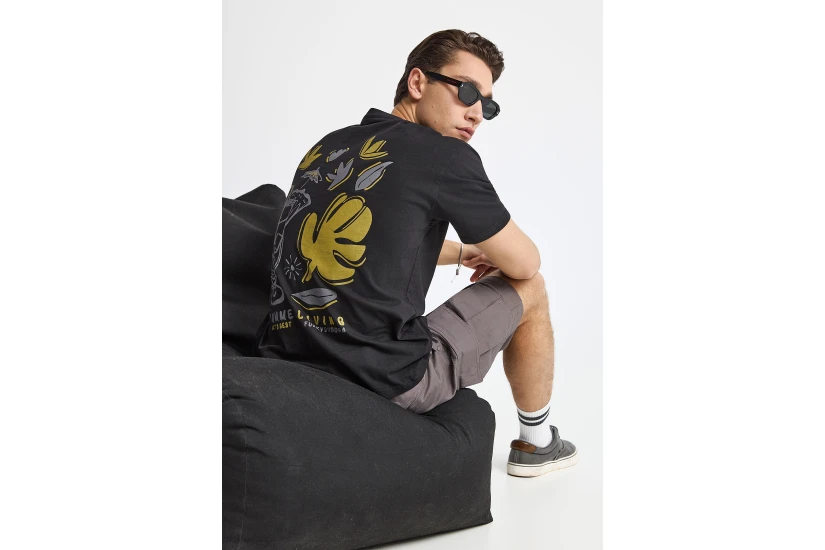 Funky Buddha Ανδρικό Κοντομάνικο T-Shirt Μαύρο, Διάφορα Χρώματα