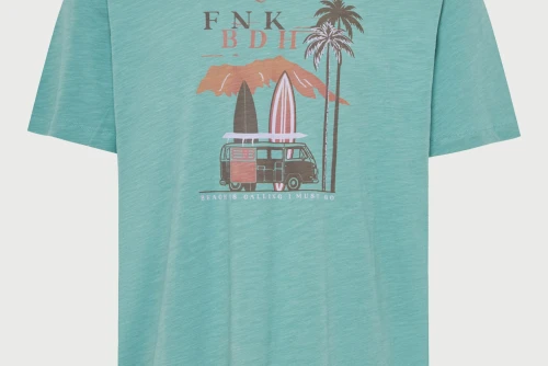 Funky Buddha Ανδρική Μπλούζα Κοντό Μανίκι Και Τύπωμα (FBM013-091-04-GREEN-LAKE)