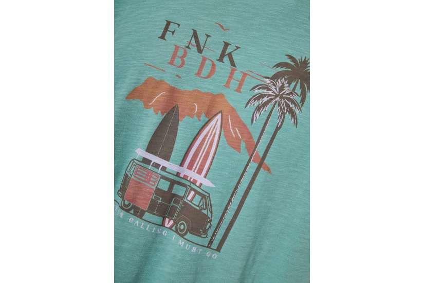 Funky Buddha Ανδρικό Κοντομάνικο T-Shirt Πράσινο
