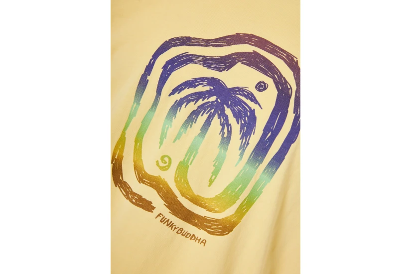 Funky Buddha Ανδρικό Κοντομάνικο T-Shirt Κίτρινο