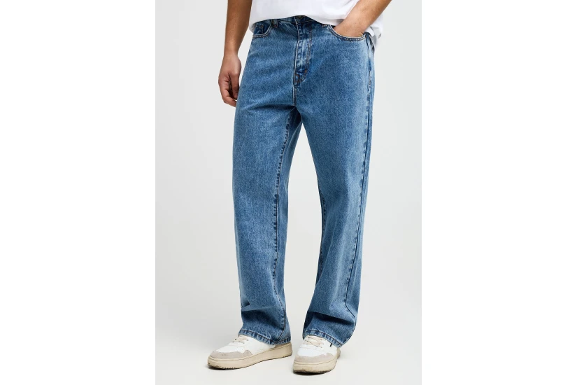 Funky Buddha Ανδρικό Baggy Παντελόνι Τζιν Μπλε