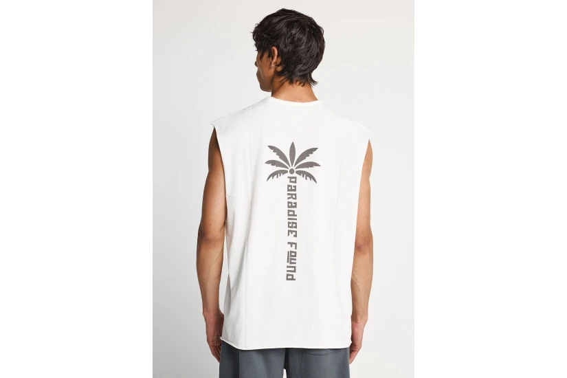 Funky Buddha Ανδρική Αμάνικη Μπλούζα Λευκή