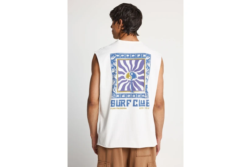 Funky Buddha Ανδρικό Αμάνικο T-Shirt Λευκό