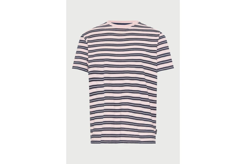 Funky Buddha Ανδρικό Κοντομάνικο Ριγέ T-Shirt Ροζ
