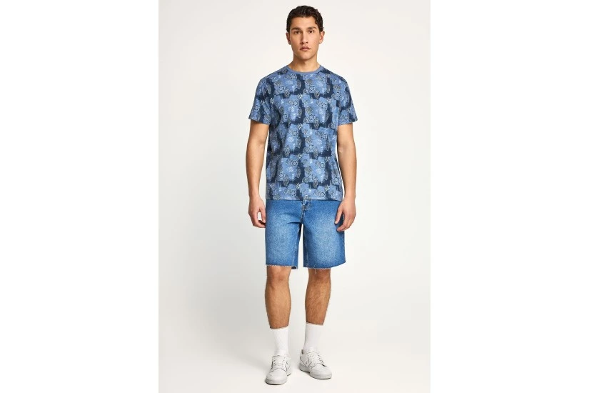Funky Buddha Ανδρικό Κοντομάνικο T-Shirt Ίντιγκο