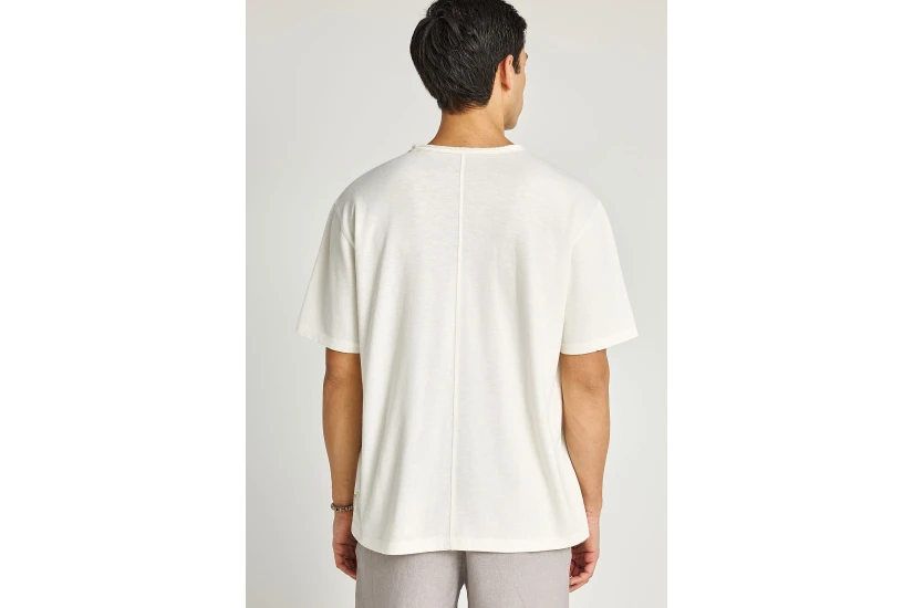 Funky Buddha The Essentials Ανδρικό Κοντομάνικο T-Shirt Εκρού
