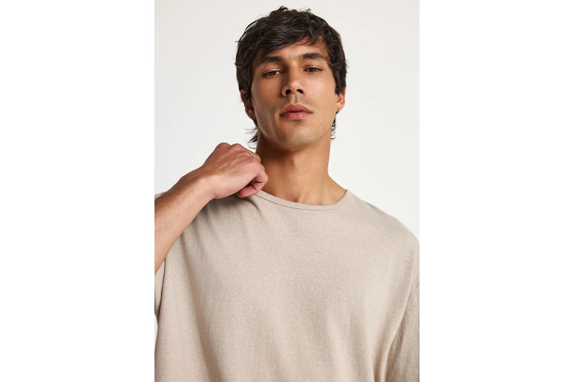 Funky Buddha Ανδρικό Κοντομάνικο T-Shirt Γκρι