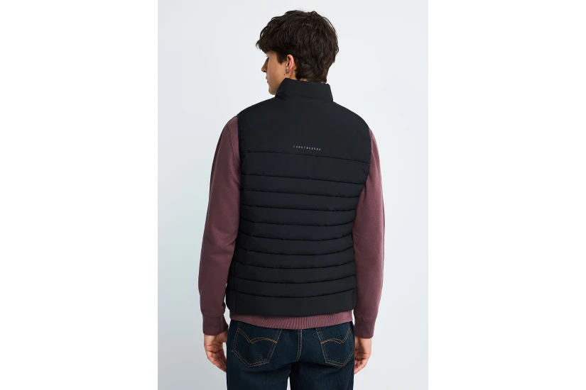 Funky Buddha Ανδρικό Αμάνικο Μπουφάν Puffer Μαύρο