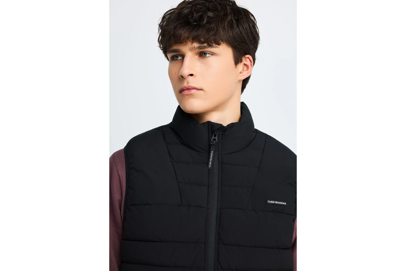 Funky Buddha Ανδρικό Αμάνικο Μπουφάν Puffer Μαύρο