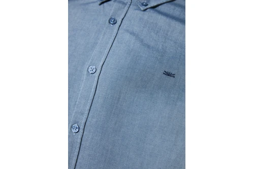 Funky Buddha Ανδρικό Πουκάμισο Basic (FBM014-001-05-INDIGO-MEL)